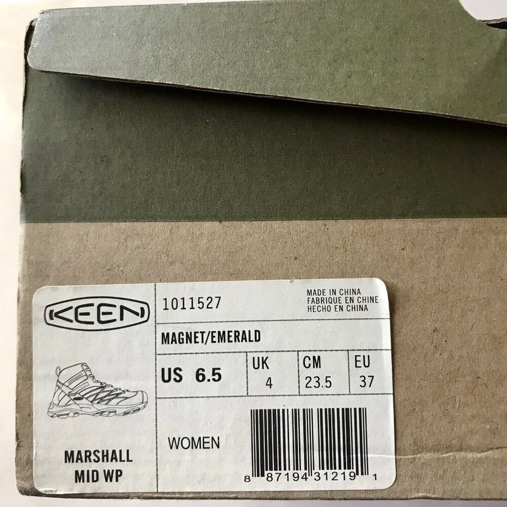Keen Marshall Mid Hiking Boots Womens 6.5 Gray/Emerald Waterproof Dry - Picture 6 of 6